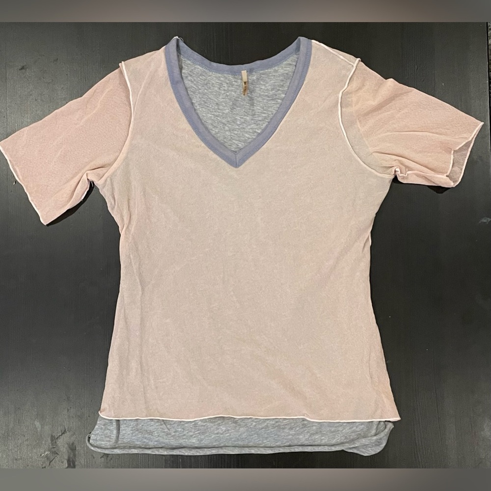 Pete Made in America 100% Cotton VNeck Shortsleeve Top *Excellent Cond* Size M